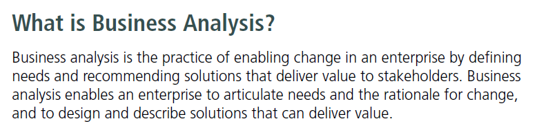تعریف تحلیل کسب و کار
